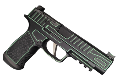 SIG SAUER P365 FUSE 9MM 4.3″ BLACK/LIME GREEN OUTLINE O.R. 1-17RD, 2-21RD