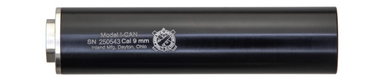 INLAND I-CAN 6″ Aluminum Black Type III Anodized Black 9mm Suppressor, 1/2×28 direct thread base INLAND I-CAN 6″ Aluminum Black Type III Anodized Black 9mm Suppressor, 1/2×28 direct thread base