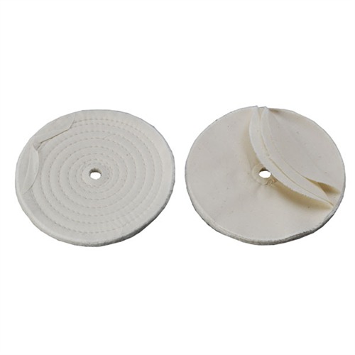 MUSLIN WHEELS MUSLIN POLISH WHEEL, STITCHED, 6” X 3/8” THICK, 1/2” ARBOR MUSLIN WHEELS MUSLIN POLISH WHEEL, STITCHED, 6” X 3/8” THICK, 1/2” ARBOR