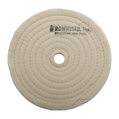MUSLIN WHEELS MUSLIN POLISH WHEEL, STITCHED, 6” X 3/8” THICK, 5/8” ARBOR