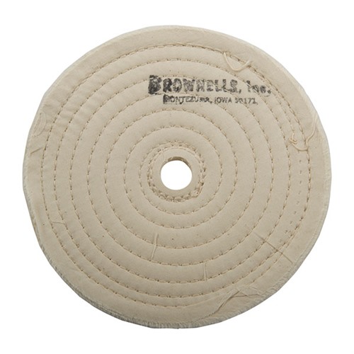 MUSLIN WHEELS MUSLIN POLISH WHEEL, STITCHED, 6” X 3/8” THICK, 5/8” ARBOR MUSLIN WHEELS MUSLIN POLISH WHEEL, STITCHED, 6” X 3/8” THICK, 5/8” ARBOR