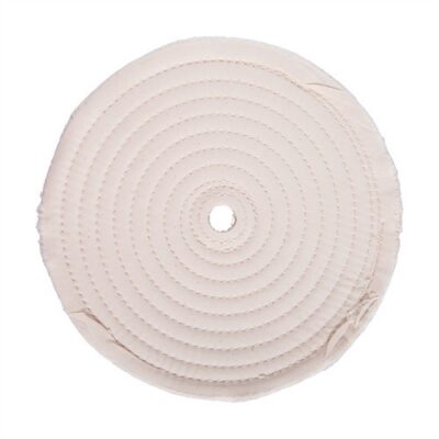 MUSLIN WHEELS MUSLIN POLISH WHEEL, STITCHED, 8” X 3/8” THICK, 5/8” ARBOR