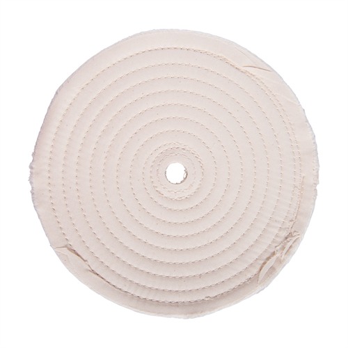 MUSLIN WHEELS MUSLIN POLISH WHEEL, STITCHED, 8” X 3/8” THICK, 5/8” ARBOR MUSLIN WHEELS MUSLIN POLISH WHEEL, STITCHED, 8” X 3/8” THICK, 5/8” ARBOR