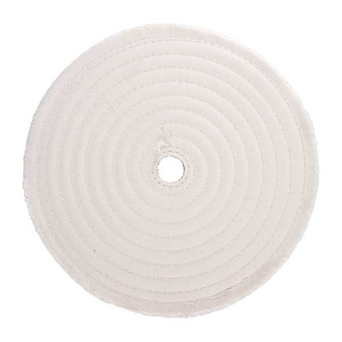 MUSLIN WHEELS MUSLIN POLISH WHEEL, STITCHED, 8” X 3/8” THICK, 3/4” ARBOR MUSLIN WHEELS MUSLIN POLISH WHEEL, STITCHED, 8” X 3/8” THICK, 3/4” ARBOR
