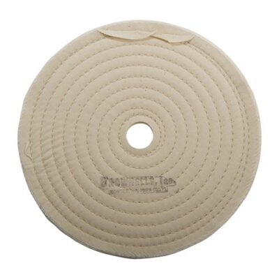 MUSLIN WHEELS MUSLIN POLISH WHEEL, STITCHED, 8” X 3/8” THICK, 7/8” ARBOR