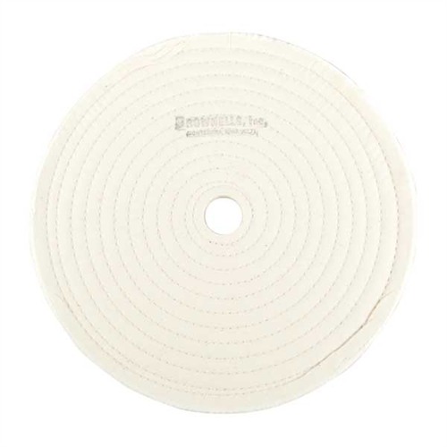 MUSLIN WHEELS MUSLIN POLISH WHEEL, STITCHED, 10” X 3/8” THICK, 1” ARBOR MUSLIN WHEELS MUSLIN POLISH WHEEL, STITCHED, 10” X 3/8” THICK, 1” ARBOR