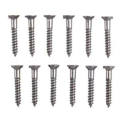 UNPLATED STEEL FLAT HEAD WOOD SCREW KIT 4X3/4” STEEL FLAT HEAD WOOD SCREWS BLUED 12 PACK