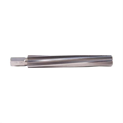 SPIRAL FLUTE LONG FORCING CONE REAMER SPIRAL FLUTE LONG FORCING CONE REAMER, 16 GAUGE, 1/2” HEX SPIRAL FLUTE LONG FORCING CONE REAMER SPIRAL FLUTE LONG FORCING CONE REAMER, 16 GAUGE, 1/2” HEX