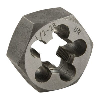 FLASH SUPPRESSOR DIE FOR AR-15/M16 & AR-308 FLASH SUPPRESSOR HEX DIE 1” DIA, 1/2”-28 TPI FOR AR-15/M16