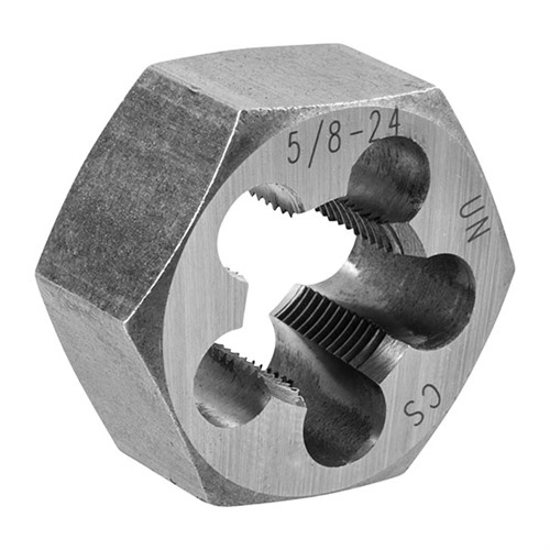 FLASH SUPPRESSOR DIE FOR AR-15/M16 & AR-308 FLASH SUPPRESSOR HEX DIE 1” DIA, 5/8”-24 TPI FOR AR-308 FLASH SUPPRESSOR DIE FOR AR-15/M16 & AR-308 FLASH SUPPRESSOR HEX DIE 1” DIA, 5/8”-24 TPI FOR AR-308