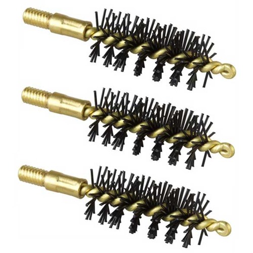 HEAVY WEIGHT NYLON HANDGUN BORE BRUSHES HEAVY WEIGHT BRUSH, NYLON, .22 CALIBER PISTOL, 3 PACK