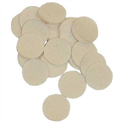 REALLY HEAVY DUTY SQUARE 100% COTTON PATCHES HEAVY DUTY COTTON ROUND PATCHES, 1.25”/.30-.35 CAL, 1000 PK