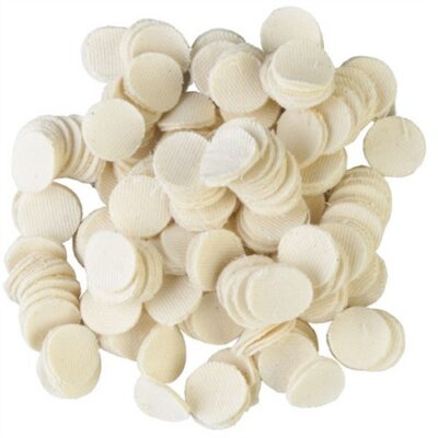 REALLY HEAVY DUTY SQUARE 100% COTTON PATCHES HEAVY DUTY COTTON ROUND PATCHES, .875”/.22-.25 CAL, 100 PACK