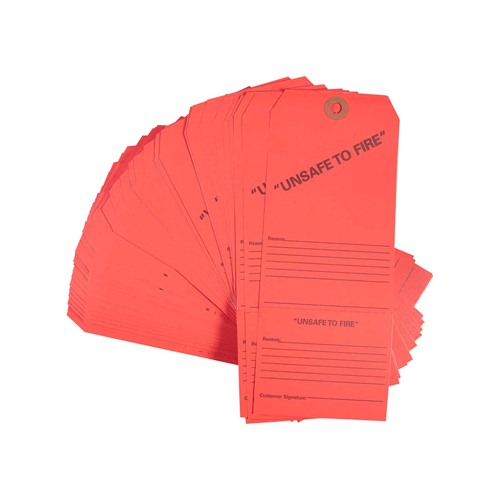 ”UNSAFE TO FIRE” TAGS UNSAFE TO FIRE TAGS, 50 PACK ”UNSAFE TO FIRE” TAGS UNSAFE TO FIRE TAGS, 50 PACK