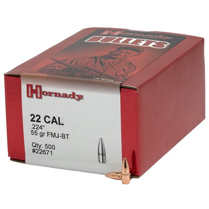 22 CALIBER (0.224”) 55GR FMJBT WITH CANNELURE BULLETS FULL METAL JACKET (0.224”) 55GR WITH CANNELURE 500/BOX 22 CALIBER (0.224”) 55GR FMJBT WITH CANNELURE BULLETS FULL METAL JACKET (0.224”) 55GR WITH CANNELURE 500/BOX
