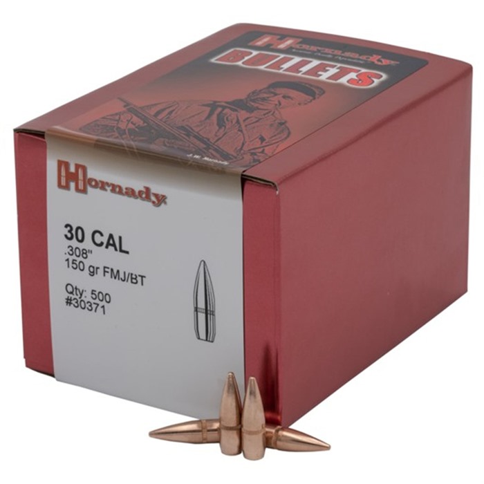 30 CALIBER (0.308”) 150GR FMJBT WITH CANNELURE BULLETS FULL METAL JACKET 30 CALIBER (.308”) 150GR BOATTAIL 500/BOX 30 CALIBER (0.308”) 150GR FMJBT WITH CANNELURE BULLETS FULL METAL JACKET 30 CALIBER (.308”) 150GR BOATTAIL 500/BOX