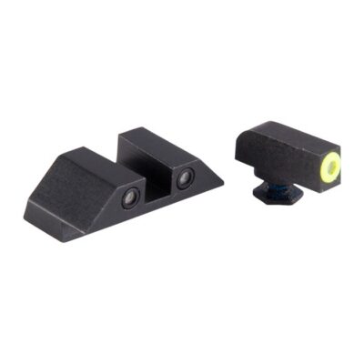 Night Fision GLK001003YGZ Tritium Night Sights For Glock Green Tritium Yellow Outline Front Sight- Green Tritium Black Outline Rear Sight Glock 17/17L/19/22