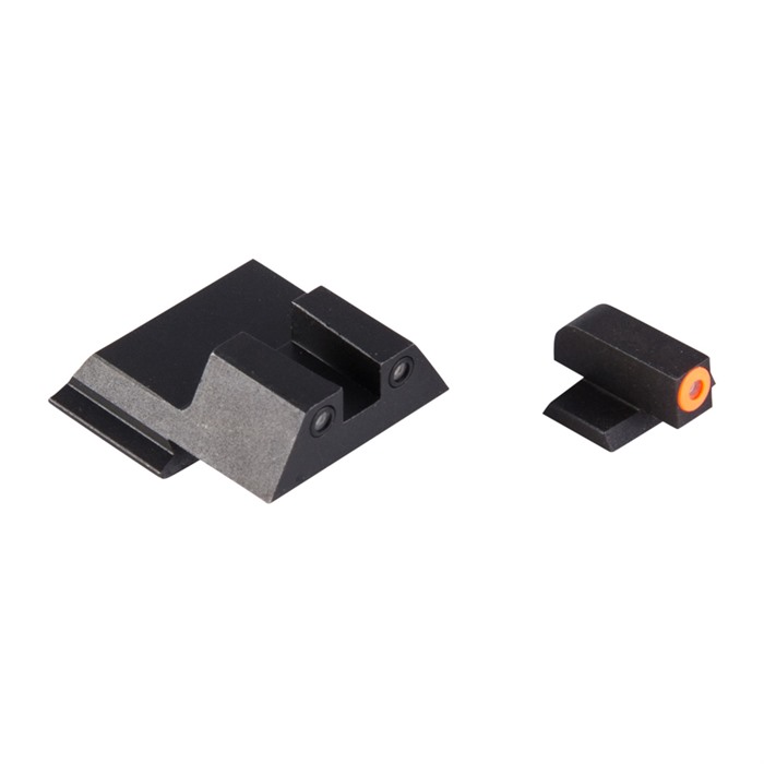 PERFECT DOT TRITIUM NIGHT SIGHTS FOR SMITH & WESSON S&W M&P SHIELD ORANGE FRONT & BLACK SQUARE NOTCH REAR PERFECT DOT TRITIUM NIGHT SIGHTS FOR SMITH & WESSON S&W M&P SHIELD ORANGE FRONT & BLACK SQUARE NOTCH REAR
