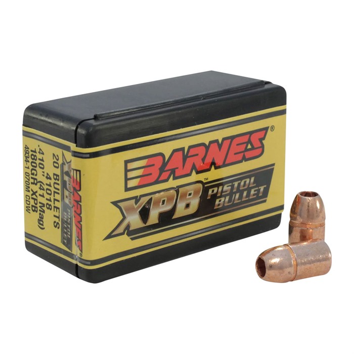 BARNES XPB 41 MAGNUM (0.410”) PISTOL BULLETS XPB 41 MAG (0.410”) FLAT BASE 180GR 20/BOX