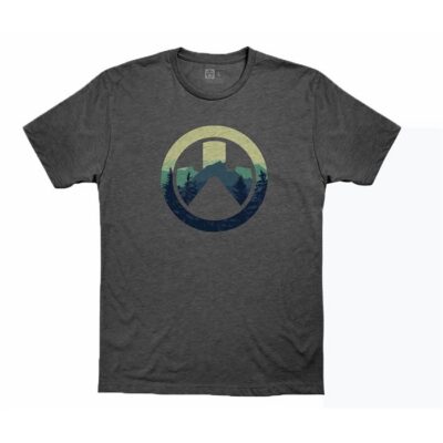 CASCADE ICON LOGO CVC T-SHIRTS CASCADE ICON LOGO T-SHIRT CHARCOAL HEATHER SMALL