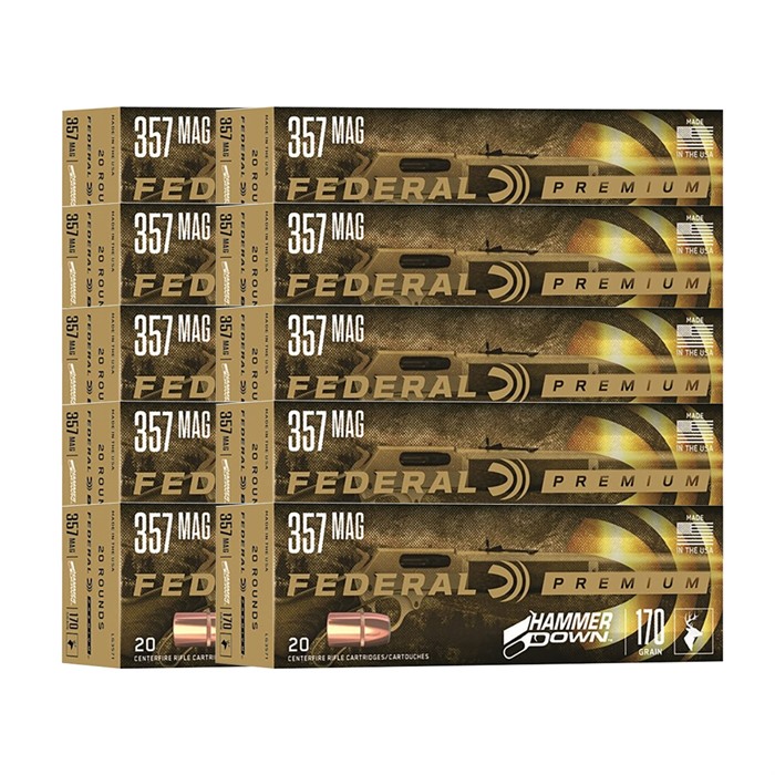 HAMMER DOWN 357 MAGNUM AMMO 357 MAGNUM 170GR BONDED HOLLOW POINT 200/CASE