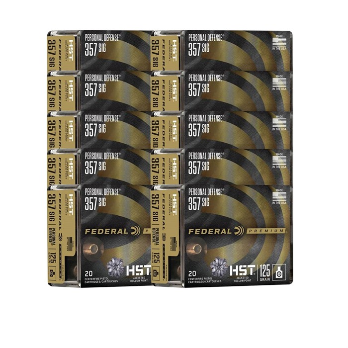 PERSONAL DEFENSE HST 357 MAGNUM AMMO 357 SIG 125GR HST JACKETED HOLLOW POINT 200/CASE