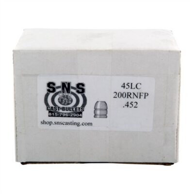 ROUND NOSE FLAT POINT .45 CALIBER CAST LEAD RNFP PISTOL BULLETS ROUND NOSE FLAT POINT 45 CAL (.452”) 200GR RNFP 500/BOX