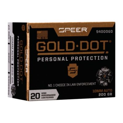 GOLD DOT PERSONAL PROTECTION 10MM AUTO AMMO 10MM AUTO 200GR GOLD DOT HOLLOW POINT 20/BOX