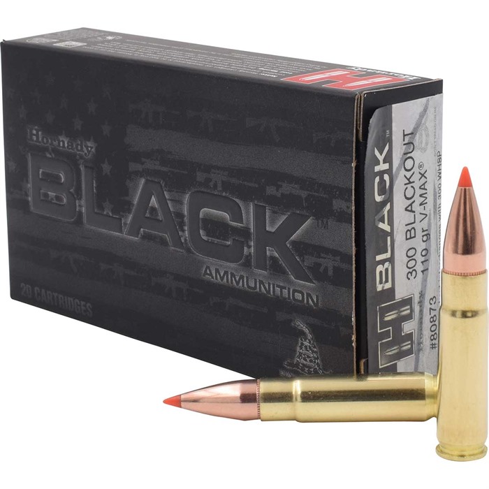 BLACK® 300 AAC BLACKOUT V-MAX® POLYMER TIPPED RIFLE AMMO BLACK 300 AAC BLACKOUT 110GR V-MAX POLYMER TIPPED 200 CASE