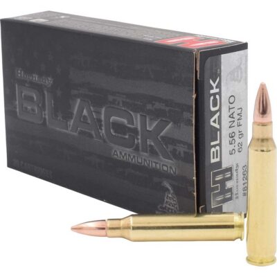 BLACK® 5.56 NATO FMJ FULL METAL JACKET RIFLE AMMO BLACK 5.56X45 NATO 62GR FMJ FULL METAL JACKET 200 CASE