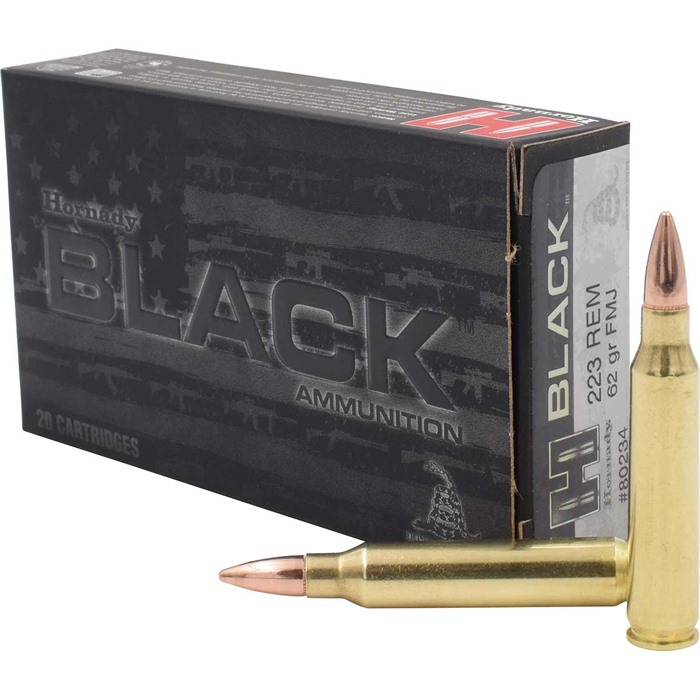 BLACK® 223 REMINGTON FMJ FULL METAL JACKET RIFLE AMMO BLACK 223 REMINGTON 62GR FMJ FULL METAL JACKET 200/CASE