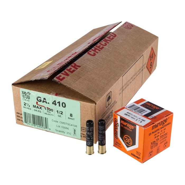 MIRAGE SUPER TARGET T1 410 BORE 2-1/2” #8 SHOT SHOTGUN AMMO MIRAGE SUPER TARGET T1 410 BORE 2-1/2” 1/2OZ #8 SHOT 250/CS MIRAGE SUPER TARGET T1 410 BORE 2-1/2” #8 SHOT SHOTGUN AMMO MIRAGE SUPER TARGET T1 410 BORE 2-1/2” 1/2OZ #8 SHOT 250/CS