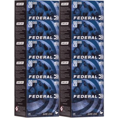 GAME LOAD UPLAND 20 GAUGE 2-3/4” #7.5 SHOT SHOTGUN AMMO GAME LOAD UPLAND 20 GAUGE 2-3/4” 7/8 OZ #7.5 SHOT 250/CASE