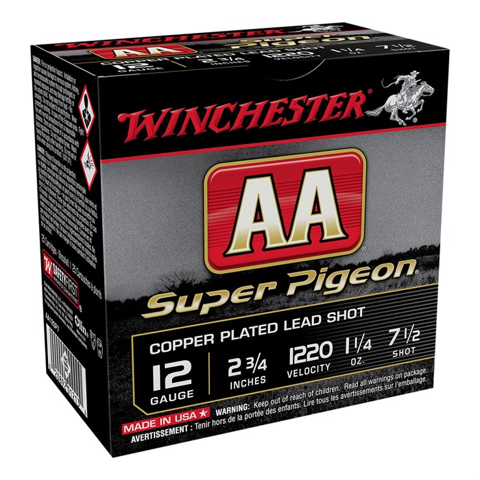 AA 12 GAUGE 2-3/4” 1-1/4oz #7.5 SHOT SHOTGUN AMMO AA 12 GAUGE 2-3/4” 1-1/4OZ # 7.5 SHOT 250/CASE AA 12 GAUGE 2-3/4” 1-1/4oz #7.5 SHOT SHOTGUN AMMO AA 12 GAUGE 2-3/4” 1-1/4OZ # 7.5 SHOT 250/CASE