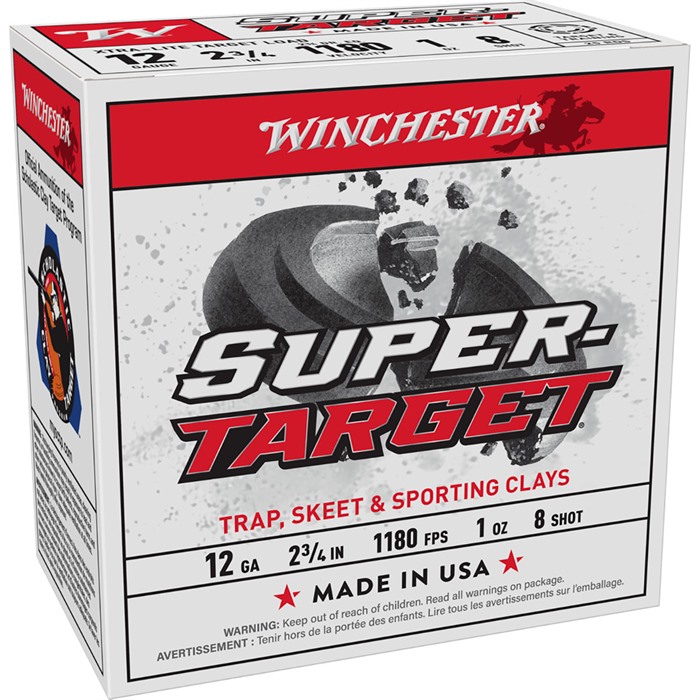 SUPER TARGET 12 GAUGE 2-3/4” 1oz #8 SHOT SHOTGUN AMMO SUPER TARGET 12 GAUGE 2-3/4” 1OZ #8 SHOT 250/CASE SUPER TARGET 12 GAUGE 2-3/4” 1oz #8 SHOT SHOTGUN AMMO SUPER TARGET 12 GAUGE 2-3/4” 1OZ #8 SHOT 250/CASE