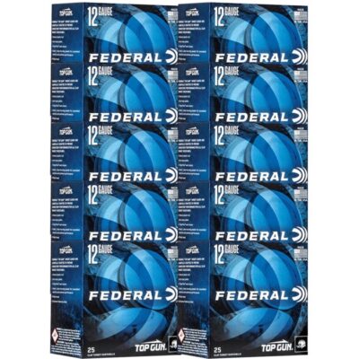 TOP GUN 12 GAUGE 2-3/4” #8 SHOT SHOTGUN AMMO TOP GUN 12 GAUGE 2-3/4” 1-1/8OZ #8 SHOT 1145 FPS 250/CASE