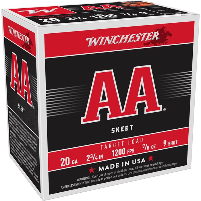AA 20 GAUGE 2-3/4” #9 SHOT SHOTGUN AMMO AA 20 GAUGE 2-3/4” 7/8OZ #9 SHOT 250/CASE AA 20 GAUGE 2-3/4” #9 SHOT SHOTGUN AMMO AA 20 GAUGE 2-3/4” 7/8OZ #9 SHOT 250/CASE