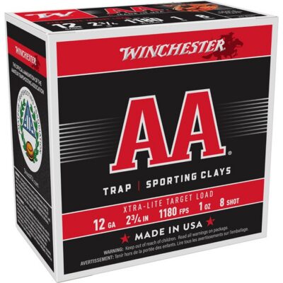 AA XTRA-LITE 12 GAUGE 2-3/4” #8 SHOT SHOTGUN AMMO AA XTRA-LITE 12 GAUGE 2-3/4” 1 OZ #8 SHOT 250/CASE
