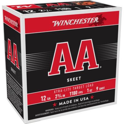 AA XTRA-LITE 12 GAUGE 2-3/4” #9 SHOT SHOTGUN AMMO AA XTRA-LITE 12 GAUGE 2-3/4” 1 OZ #9 SHOT 250/CASE