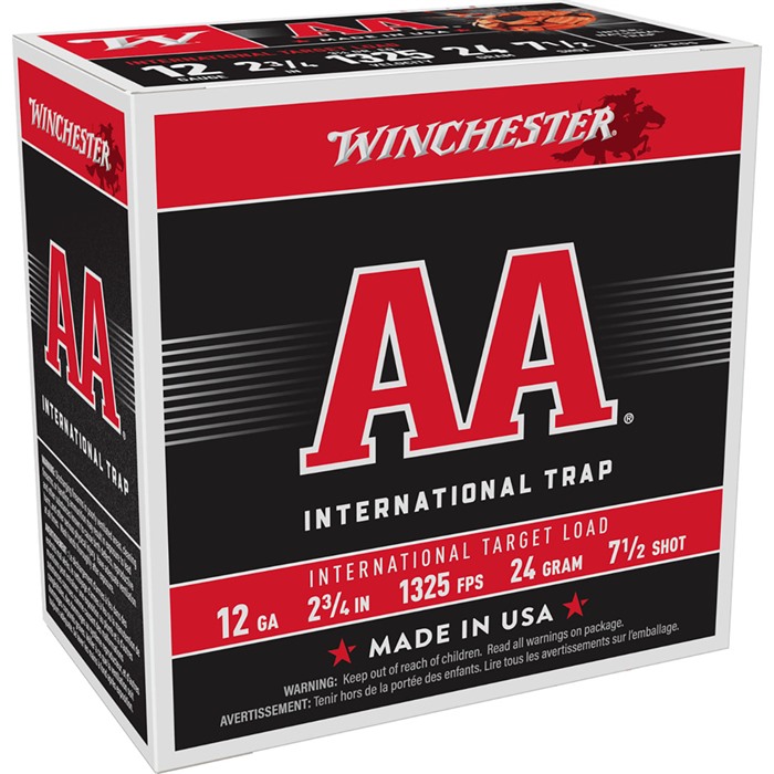 AA INTERNATIONAL 12 GAUGE 2-3/4” #7.5 SHOT SHOTGUN AMMO AA INTERNATIONAL 12 GAUGE 2-3/4” 7/8OZ #7.5 250/CASE AA INTERNATIONAL 12 GAUGE 2-3/4” #7.5 SHOT SHOTGUN AMMO AA INTERNATIONAL 12 GAUGE 2-3/4” 7/8OZ #7.5 250/CASE