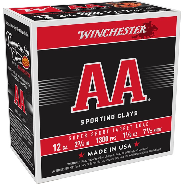 AA 12 GAUGE 2-3/4” #7.5 SHOT SHOTGUN AMMO AA 12 GAUGE 2-3/4” 1-1/8OZ #7.5 SHOT 250/CASE AA 12 GAUGE 2-3/4” #7.5 SHOT SHOTGUN AMMO AA 12 GAUGE 2-3/4” 1-1/8OZ #7.5 SHOT 250/CASE