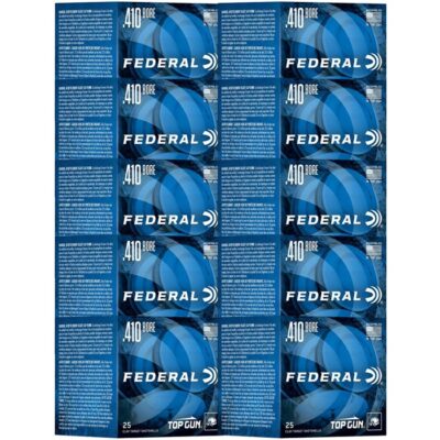 TOP GUN SPORTING 410 GAUGE AMMO TOP GUN 410 BORE 2-1/2” 1/2OZ #8 SHOT 250/CASE