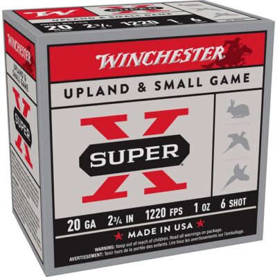 SUPER-X 20 GAUGE 2-3/4” # 6 SHOT SHOTGUN AMMO SUPER-X 20 GAUGE 2-3/4” 1OZ #6 SHOT 250/CASE