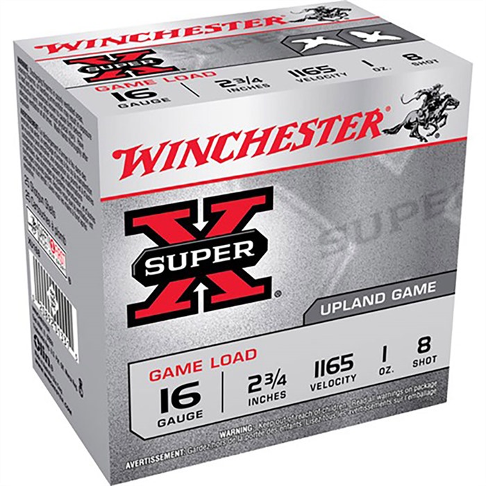 SUPER-X 16 GAUGE 2-3/4” #6/#8 SHOT SHOTGUN AMMO SUPER-X 16 GAUGE 2-3/4” 1OZ #8 SHOT 250/CASE SUPER-X 16 GAUGE 2-3/4” #6/#8 SHOT SHOTGUN AMMO SUPER-X 16 GAUGE 2-3/4” 1OZ #8 SHOT 250/CASE