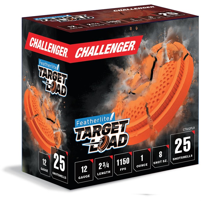 Challenger First Class Target Load 12ga #8 1oz FIRST CLASS 12 GAUGE 2-3/4” 1OZ #8 SHOT 1150 FPS 250/CASE