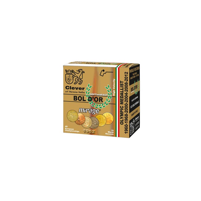MIRAGE BOL D’OR T4 12 GAUGE 2-3/4” #8 SHOT SHOTGUN AMMO MIRAGE BOL D’OR T4 12 GA 2-3/4” 1OZ #8 SHOT 1245 FPS 250/CS