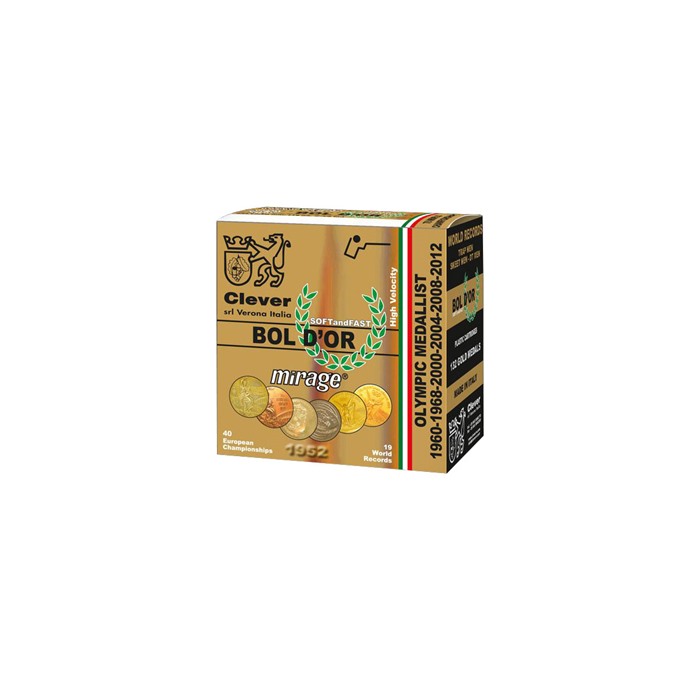 MIRAGE BOL D’OR T4 12 GAUGE 2-3/4” #8 SHOT SHOTGUN AMMO MIRAGE BOL D’OR T4 12 GA 2-3/4” 1OZ #8 SHOT 1300 FPS 250/CS