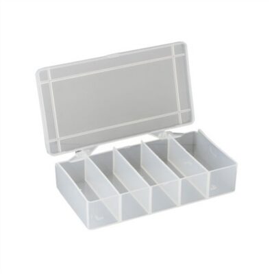 COMPARTMENT BOXES STORAGE BIN, 5 COMPARTMENT, 5-7/8”X3-1/2”X1-3/4”, 2 PACK