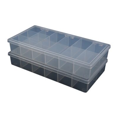 COMPARTMENT BOXES STORAGE BIN, 12 COMPARTMENT, 8-1/4”X4-1/4”X1-1/4”, 2 PACK