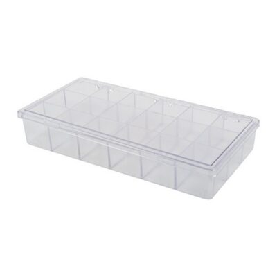 COMPARTMENT BOXES STORAGE BIN, 18 COMPARTMENT, 8-1/4”X4-1/4”X1-1/4”, 1 PACK